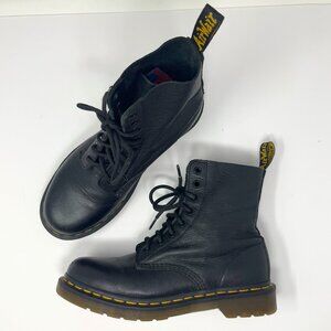 Dr. Martens Black Leather Pascal Combat Boots US 8 UK 39